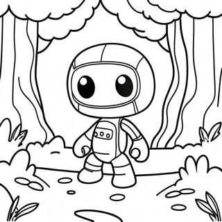 Eventyrlig Sackboy i en Skov Farvelægningsside | Sackboy malebog