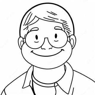 Mike med et stort smil farvelægningsside | Mike malebog