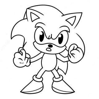 Sonic med julesok farvelægningsside | Sonic Jul malebog