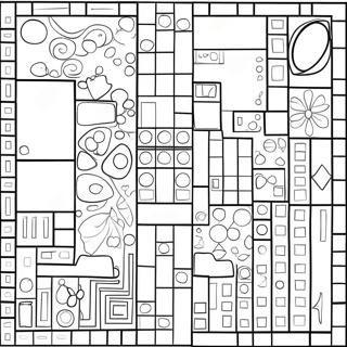 Farverige Tetris-former farvelægningsside | Tetris malebog