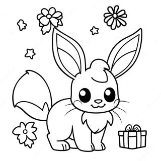 Eevee Jul Farvelægningsside | Eevee Jul malebog