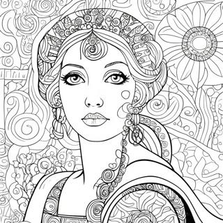 Klimt Farvelægningsside | Klimt malebog