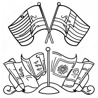 Lande flag farvelægningsside | Land Flag malebog