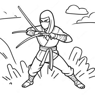 Smygende natte ninja i aktion farvelægningsside | Natte Ninja malebog