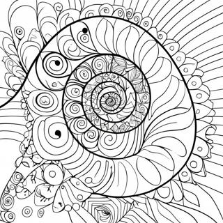 Fibonacci spiral farvelægningsside | Fibonacci malebog