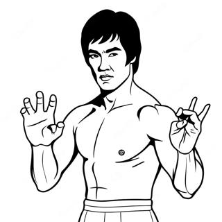Bruce Lee i Aktion Farvelægningsside | Bruce Lee malebog