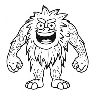 Gritty monster farvelægningsside | Gritty malebog