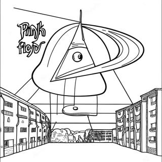 Farverig Pink Floyd Albumcover Malebog | Pink Floyd malebog