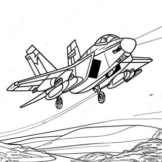 F14 Tomcat i flugt farvelægningsside | F14 Tomcat malebog