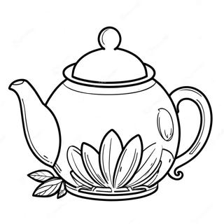 Teapot Farvelægningsside | Teekande malebog