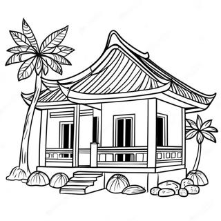 Traditionelt Vietnamesisk Hus Malebog | Vietnam malebog