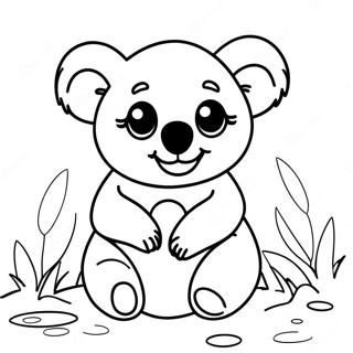 Sød Koala Bamse Malebog | Australsk Dyr malebog