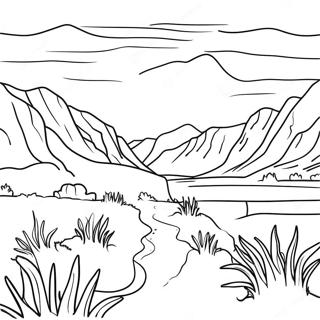 Smuk Wyoming Landskab Malebog | Wyoming malebog