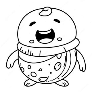 Roly Poly karakter farvelægningsside | Roly Poly malebog