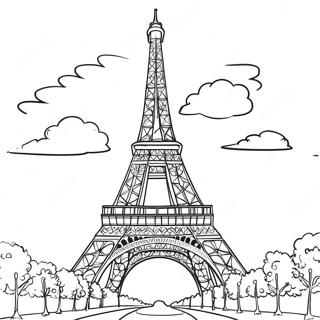 Paris Eiffeltårn farvelægningsside | Paris malebog