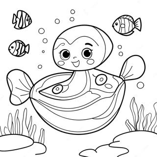Oona svømmer med venner farvelægningsside | Oona Bubble Guppies malebog