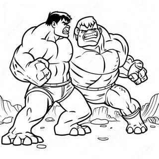 Hulk vs Abomination Episk Kamp Farvelægningsside | Hulk vs Abomination malebog
