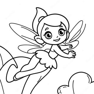 Tinker Bell Flyver i Himlen Farvelægningsside | Disney Feer malebog