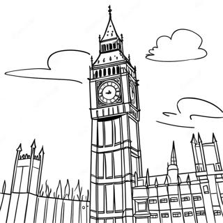 Big Ben i London farvelægningsside | England malebog
