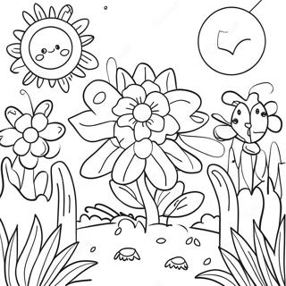 Farverig Blomsterhave Malebog | Blomstrende Ideer malebog