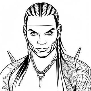 Jeff Hardy med Farverigt Hår Malebog | Jeff Hardy malebog