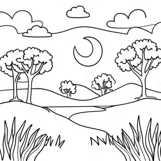 Minimalistisk Naturscene Malebog | Minimalistisk malebog