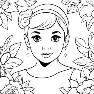 Sød Audrey med en Blomst Malebog | Audrey malebog