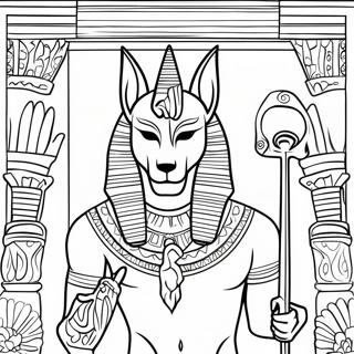 Anubis med den Gyldne Ankh Malebog | Anubis malebog