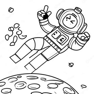 Lego Astronaut Udforsker Planet Farvelægningsside | Lego Rum malebog
