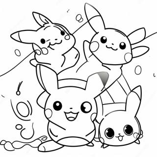 Charmerende Pikachu Evolution Farvelægningsside | Pokemon Evolution malebog