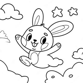 Super Kanin Dreng Flyvende Gennem Himlen Malebog | Super Rabbit Boy malebog
