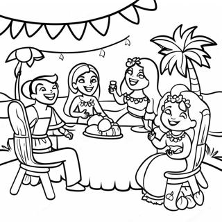 Luau Fest Scene Farvelægningsside | Luau malebog