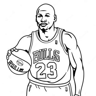 Michael Jordan i en Klassisk Bulls Trøje Malebog | Michael Jordan malebog