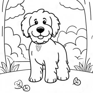 Fluffy Goldendoodle Leger i Parken Malebog | Goldendoodle malebog