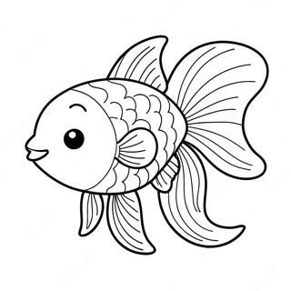 Sød Tegneserie Guldfisk Malebog | Guldfisk malebog