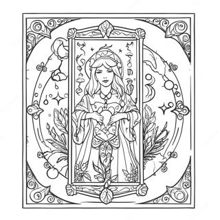 Mystiske tarotkort farvelægningssider | Tarotkort malebog