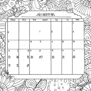 Kalender farvelægningssider | Kalender malebog