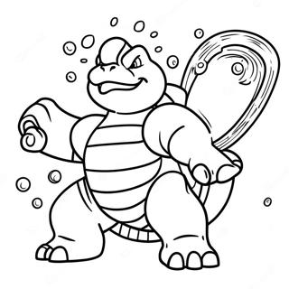 Blastoise med vandkanoner farvelægningsside | Blastoise malebog