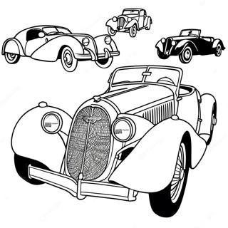 Klassisk Bugatti bil farvelægningsside | Bugatti malebog