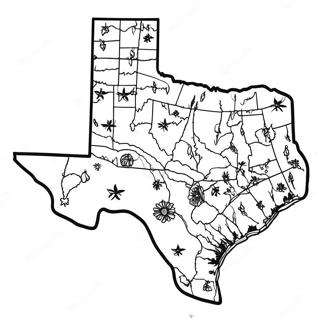 Texas kort farvelægningsside | Texas malebog