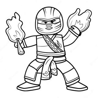 Kai Ninjago med ildkræfter farvelægningsside | Kai Ninjago malebog