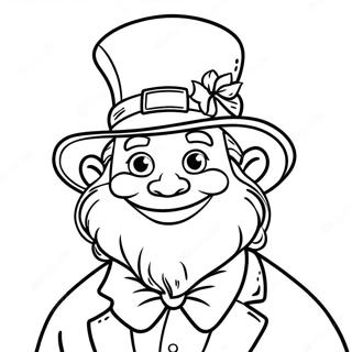 Farverig irsk leprechaun farvelægningsside | Irsk malebog