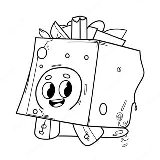 Farverig Wubbox i aktion farvelægningsside | Wubbox malebog