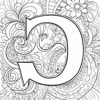 Brev D farvelægningsside | Brev D malebog