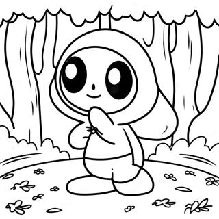 Sød genert fyr i en skov farvelægningsside | Shy Guy malebog