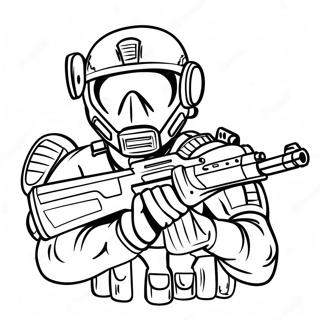SWAT Team Officer i Aktion Farvelægningsside | SWAT Team malebog