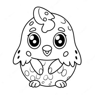 Sød Hatchimal med Store Øjne Farvelægningsside | Hatchimal malebog