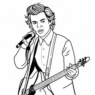 Harry Styles optræder på scenen farvelægningsside | Harry Styles malebog