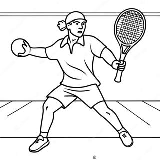Tennis Spiller Serverer Bold Farvelægningsside | Tennis malebog