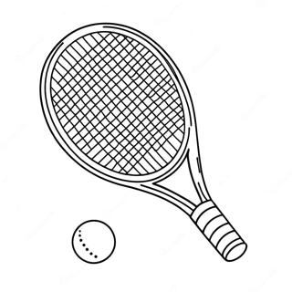 Tennis Ketsjer og Bold Farvelægningsside | Tennis malebog